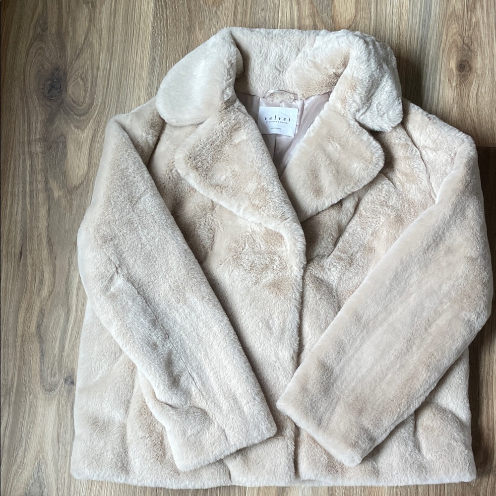 Velvet by Graham & Spencer Beige Teddy Jacket